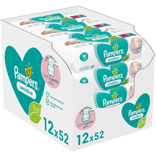 Pampers vlažne maramice sensitive 12X52 XXL slika 1