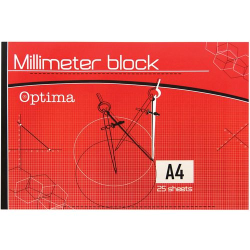 Blok milimetarski A4 OPTIMA 25l slika 1