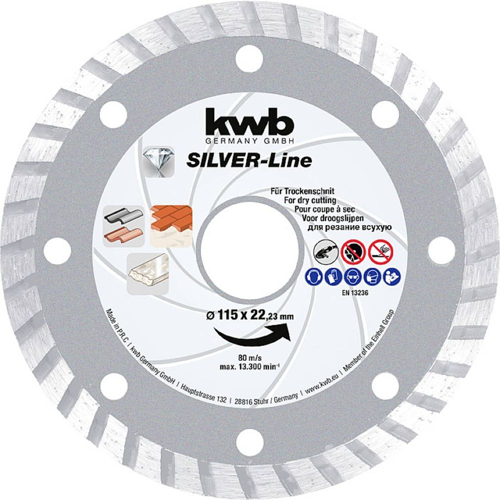 Einhell Dijamantna rezna ploča Turbo za beton 115 x 22 mm slika 1