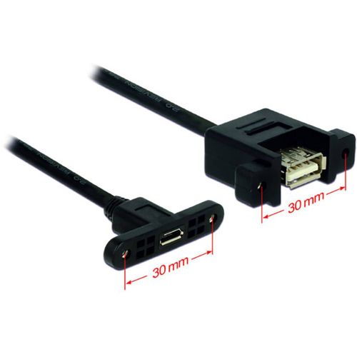 Delock USB kabel USB 2.0 USB-Micro-B utičnica, USB-A utičnica 0.25 m crna  85109 slika 2