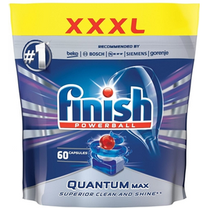 Finish Powerball Quantum All in 1 kapsule za strojno pranje posuđa, 60 kom