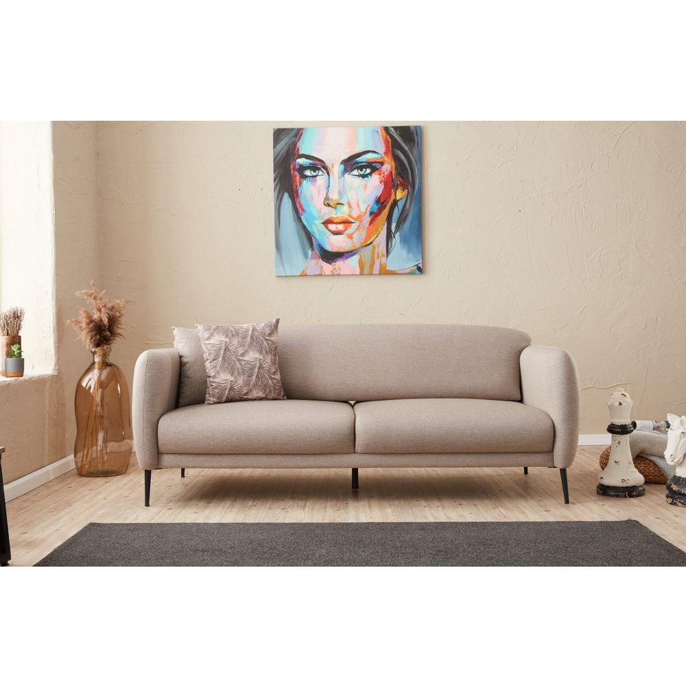 Venus 3-Sjedalna - Krem Sofa na Razvlačenje slika 1