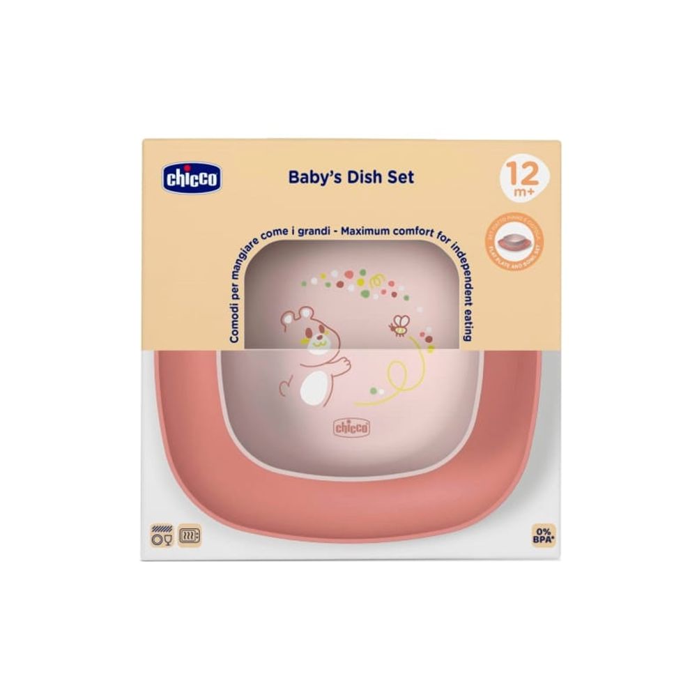 Chicco Dječiji set za jelo Baby's Dish, Pink slika 5