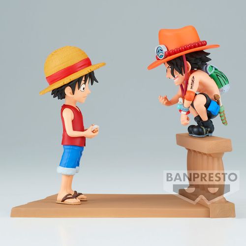 One Piece Monkey D Luffy & Portgas D Ace World Collectable Log Stories figure 8cm slika 2