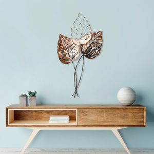 Decorative metal wall accessory Fall 1, colours: brown, black