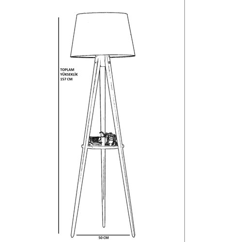 Sehpalı 8746-4 Black Floor Lamp slika 3