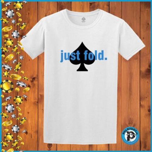 Poker majica "Just Fold", bijela slika 1