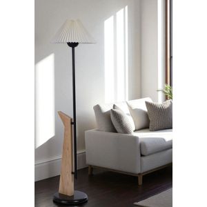 Opviq Podna lampa 654, krem, crna, hrast
