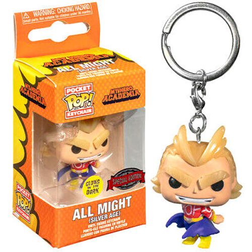 Pocket POP Keychain My Hero Academia All Might Silver Age Glow in the Dark Exclusive slika 1