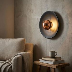 Zidna Lampa Node - 16150, boje: Crna, Bakrena