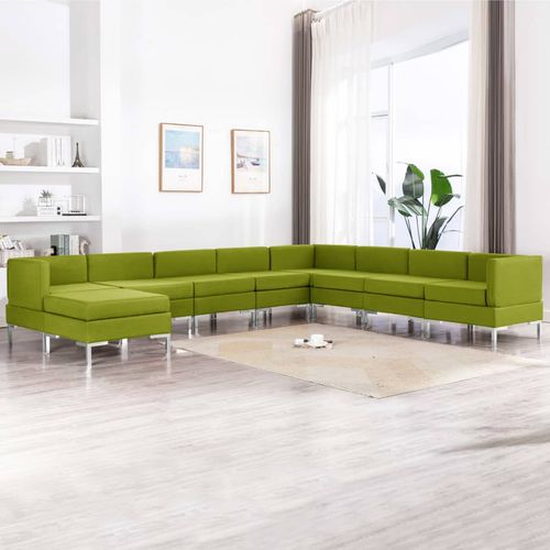 9-dijelni set sofa od tkanine zeleni slika 1