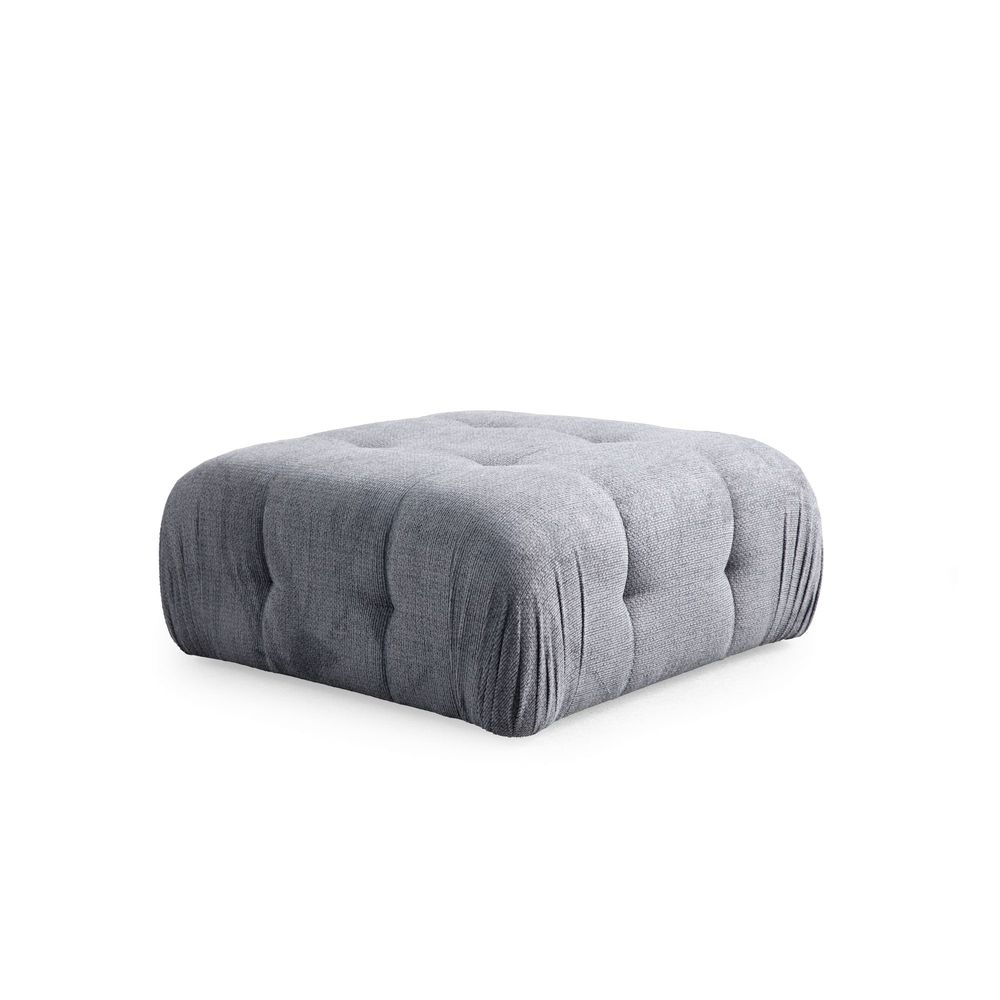 Amaris Sofa na Tri Sjedala s Pouffom - Siva Ugaona Sofa slika 8