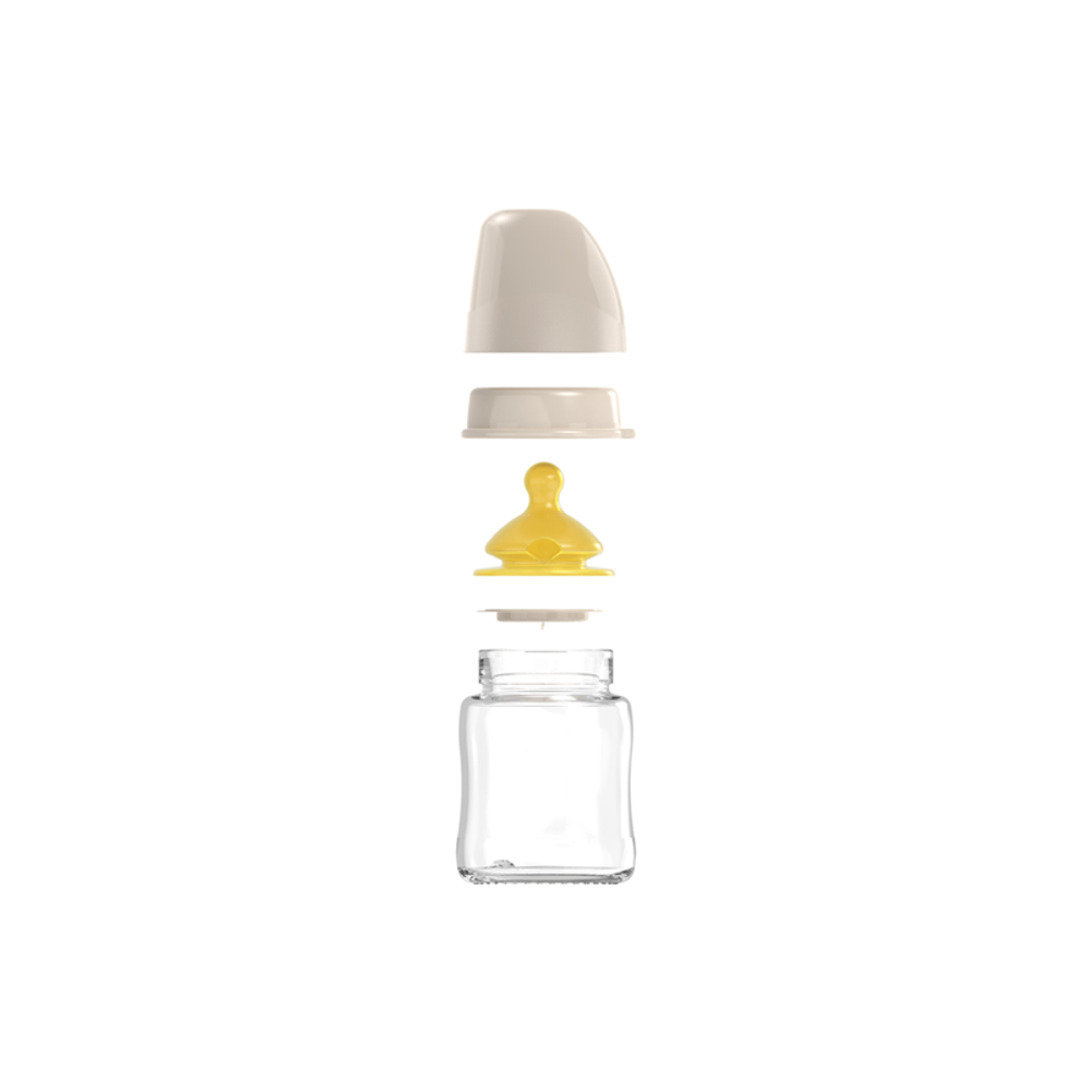 nip® Staklena flašica širokog grla Cherry Green 120ml 0m+, Beige slika 4