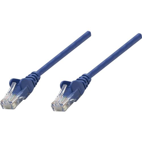 Intellinet 319874 RJ45 mrežni kabel, Patch kabel cat 5e U/UTP 7.50 m plava boja  1 St. slika 1