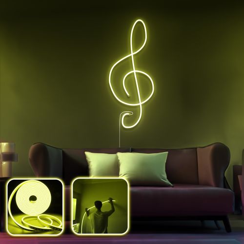 Opviq Dekorativna zidna led rasvjeta Music - Medium - Yellow slika 1