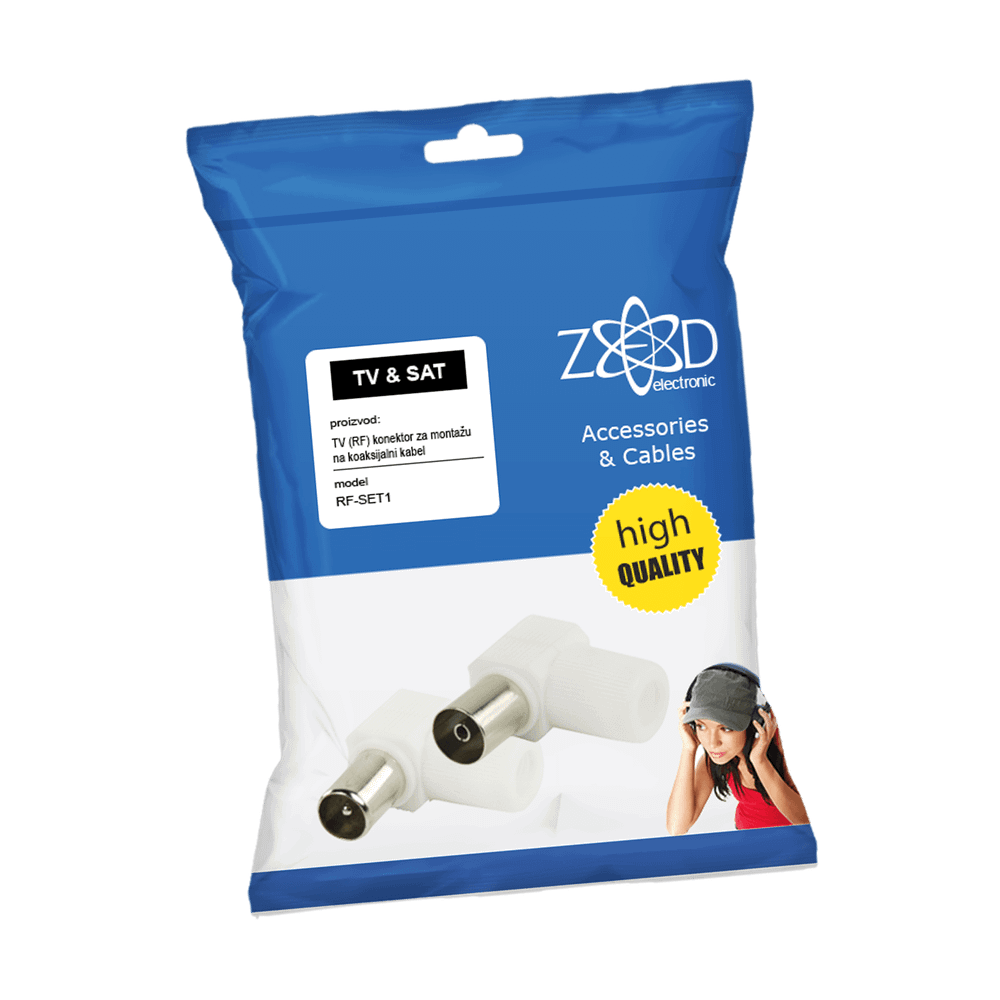ZED electronic RF utikač + RF utičnica plastična - RF-SET1 slika 1