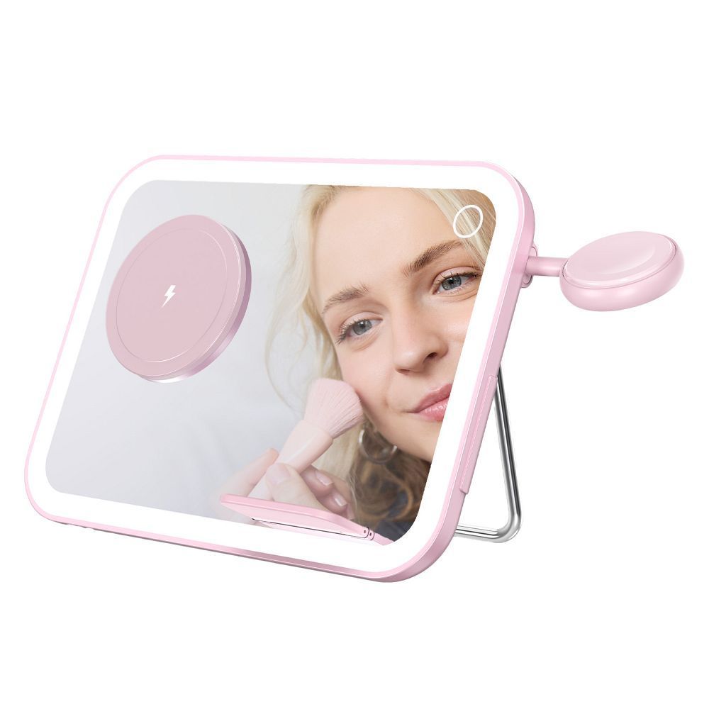 Forcell F-ENERGY Mag Mirror 3 u 1 bežični punjač od 15 W kompatibilan s MagSafe ružičaste boje slika 5