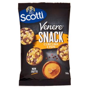 Riso Scotti Venere snack, okus kurkuma i papar, bez glutena, 50 g