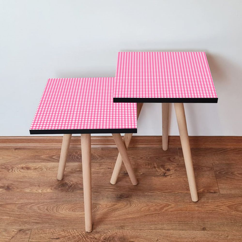 Nesting stolovi 2Shp240 - (2 komada) - boje: ružičasta, bijela slika 1