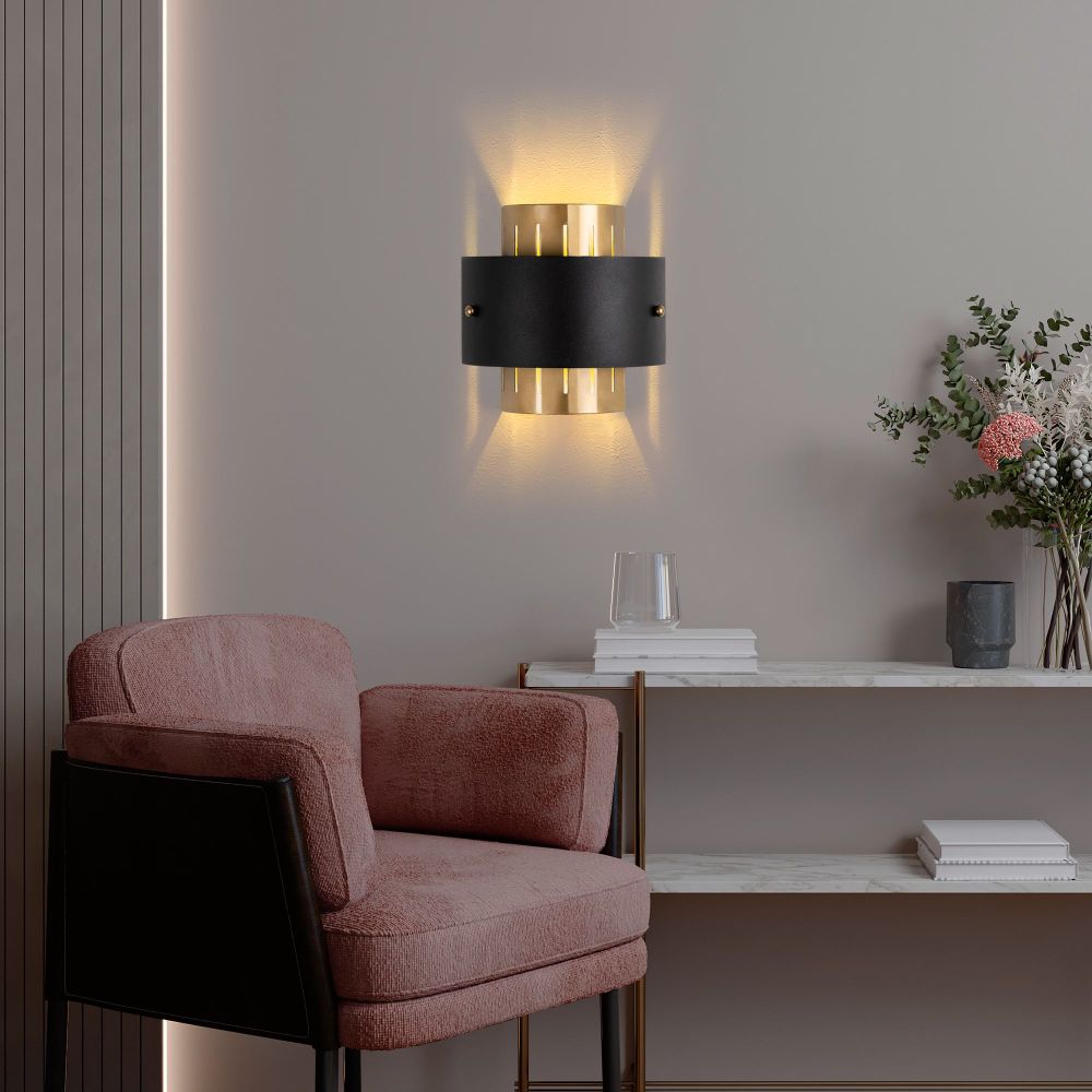 Zidna Lampa Noctra - 15351, boje: Zlatna, Crna slika 3