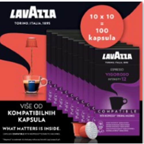 Lavazza nespresso kompatibilne kapsule 100 kom(10x10) XXL / Vigoroso slika 3