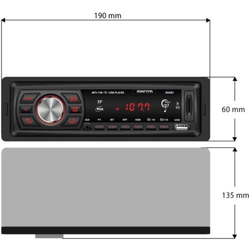 MANTA auto radio RS4507, BlueTooth, MP3, SD, USB, 4x10W, ISO, Handsfree slika 7