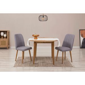 Vina 0701 - Atlantic Pine, Grey Atlantic Pine
Grey Extendable Dining Table & Chairs Set (3 Pieces)