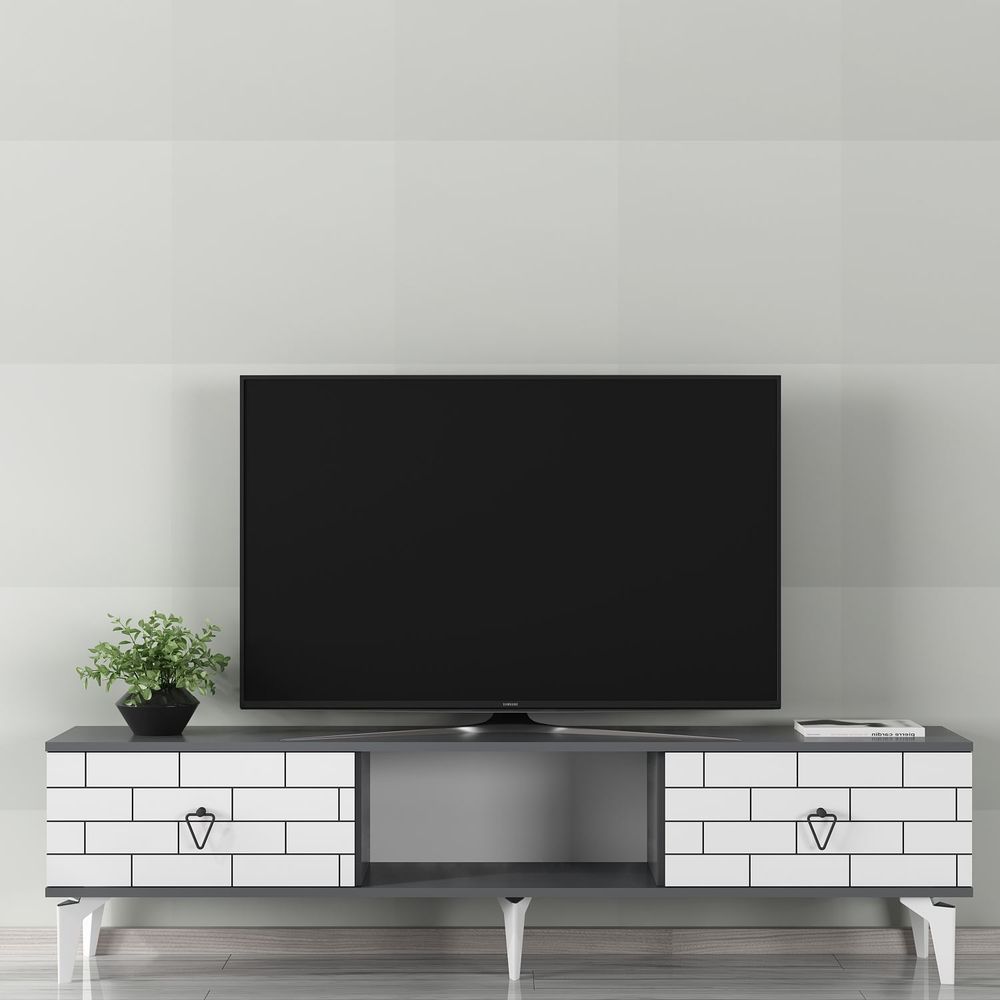 TV Stalak Varna - Antracit i Bijela slika 1