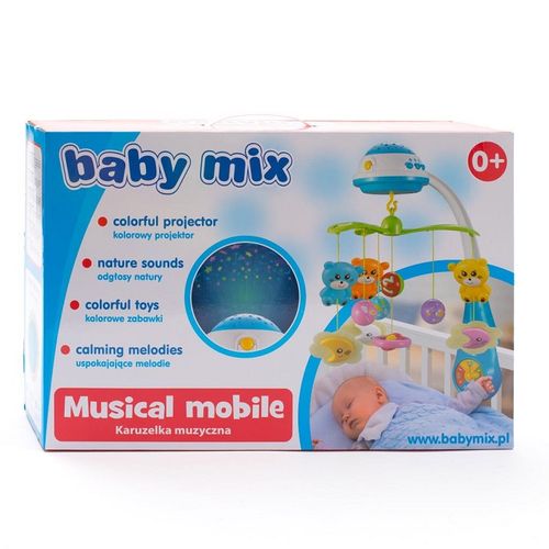 Baby Mix glazbeni vrtuljak s projektorom - Mint slika 5