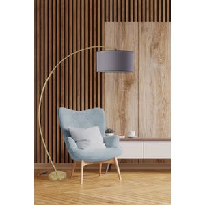 Mısra Eskitme Lambader Silindir Koyu Gri Abajurlu Anthracite Floor Lamp