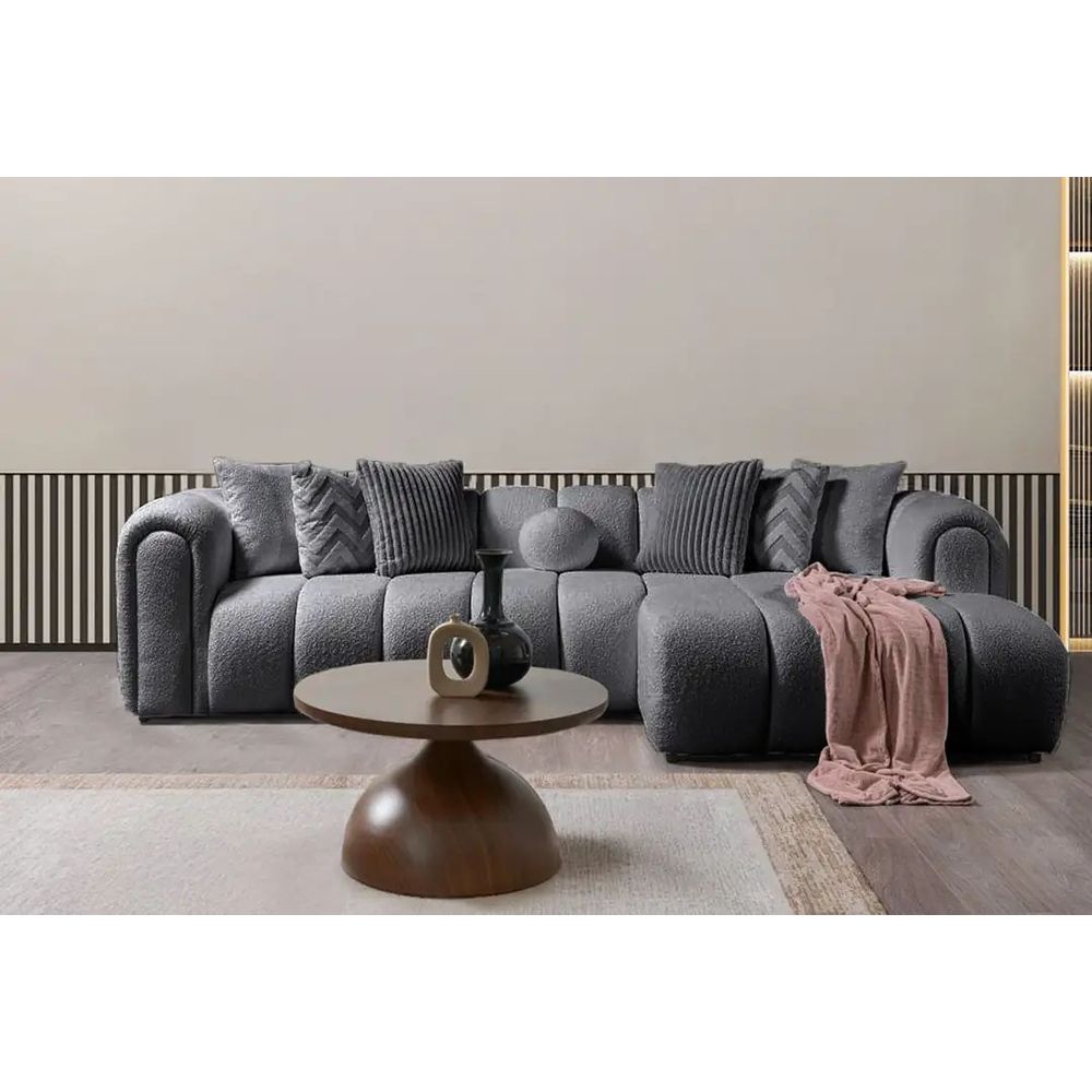 Ugaona Sofa N-Line Desna - Tamno Siva slika 2