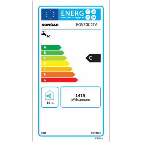 Končar EGV 50C2TA, Standardni zidni bojler, 50 l slika 2