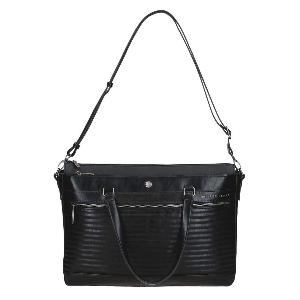 Pepe Jeans torba na rame 42 cm ženska, biker 7156641, crna slika 6