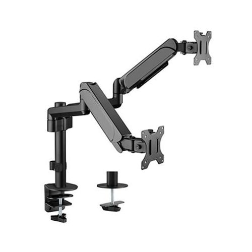 Gembird Adjustable desk 2-display mounting arm, 17”-32”, up to 9 kg slika 1