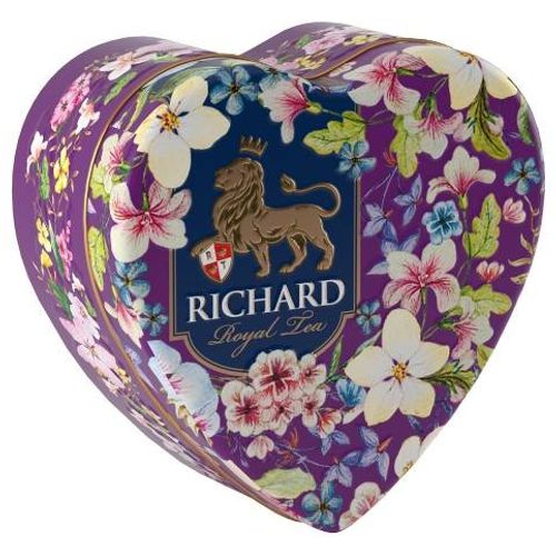 Richard Royal Heart - Crni čaj sa sa korom narandže, aromom bergamota i laticama ruže, 30g rinfuz, VIOLET metalna kutija 1100945 slika 2