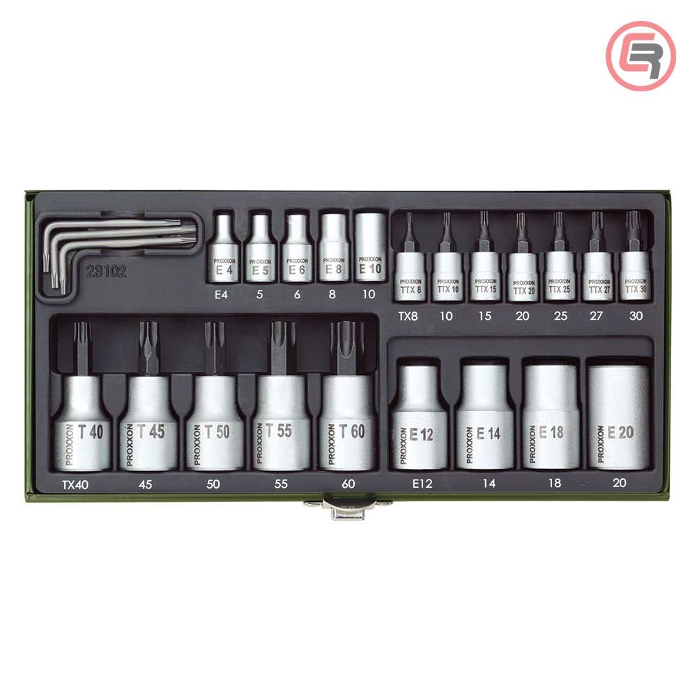 Proxxon Garnitura Nasadnih Torx Ključeva 1/4''+1/2'' TX8-TX60 / 24 dijelna - 23102 slika 1