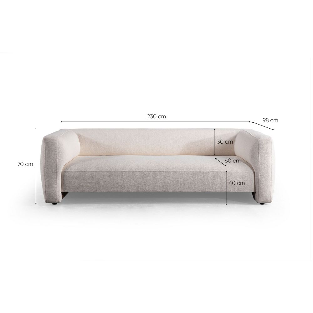 Sofa za tri osobe Rena - bijela boja slika 8