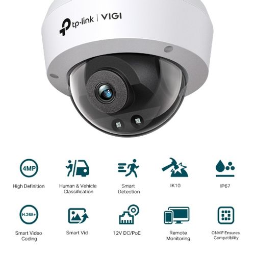 TP-LINK VIGI 4MP IR Dome Network Camera (up to 2560 × 1440 H.265+ 30fps) slika 2