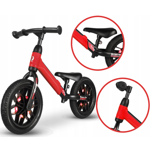 QPlay® Balans bicikl Spark LED, Red slika 2