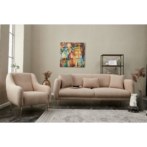 Atelier Del Sofa Trosjed na razvlačenje, Bež Zlato, Simena - Beige slika 2