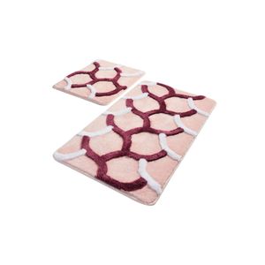 Elegant - Purple Multicolor Acrylic Bathmat Set (2 Pieces)