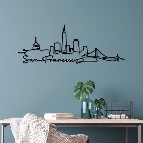 San Francisco Black Decorative Metal Wall Accessory slika 2