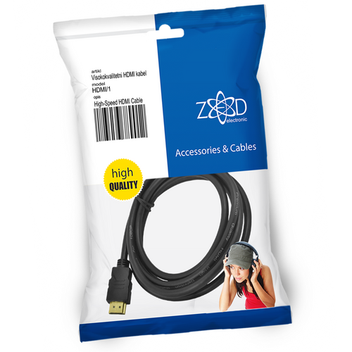 ZED electronic HDMI kabel, 1.0 met, ver. 1.4 - HDMI/1 slika 1