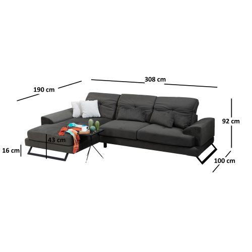 Atelier Del Sofa Frido ugao levo (Chl+3R) Antracit ugao sofa slika 13