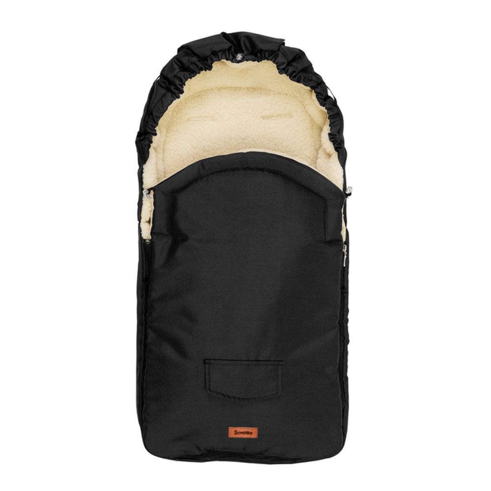 Romper torba za kolica– crna vuna (95x40) slika 2