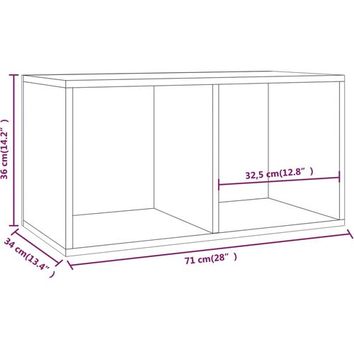 Kutija za pohranu vinilnih ploča sjajna bijela 71x34x36 cm drvo slika 37