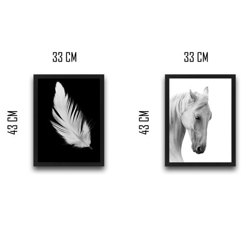 Wallity Uokvirena slika (2 komada), White Feather Horse Set slika 3