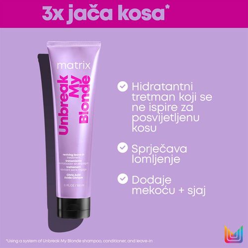 Matrix Unbreak My Blonde Krema Za Blond Kosu 150ml slika 2