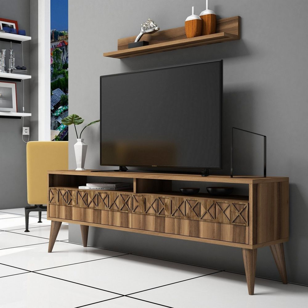 TV komoda Line od orahovog furnira slika 1