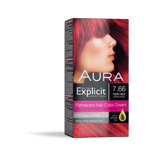 AURA Explicit farba za kosu 7.66 Vatreno Crvena
